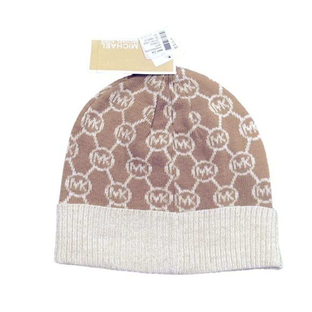 MICHAEL KORS BEANIE JET SET LOGO SHIMMER HAT